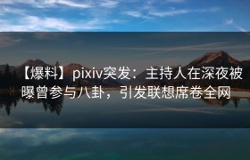 【爆料】pixiv突发：主持人在深夜被曝曾参与八卦，引发联想席卷全网