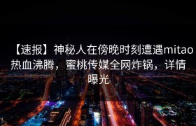 【速报】神秘人在傍晚时刻遭遇mitao热血沸腾，蜜桃传媒全网炸锅，详情曝光
