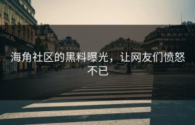 海角社区的黑料曝光，让网友们愤怒不已