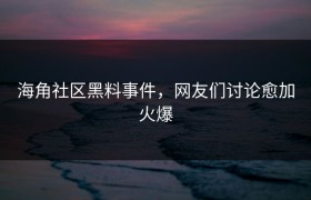 海角社区黑料事件，网友们讨论愈加火爆