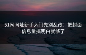 51网网址新手入门先别乱改：把封面信息量搞明白就够了