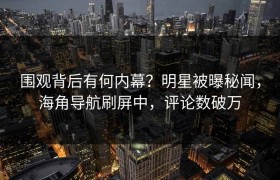 围观背后有何内幕？明星被曝秘闻，海角导航刷屏中，评论数破万