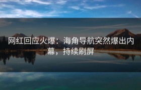 网红回应火爆：海角导航突然爆出内幕，持续刷屏
