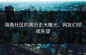海角社区的黑历史大曝光，网友们彻底失望