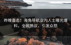 昨晚直击！海角导航业内人士曝光爆料，全网热议，引发众怒