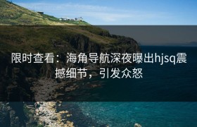 限时查看：海角导航深夜曝出hjsq震撼细节，引发众怒