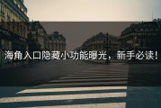 海角入口隐藏小功能曝光，新手必读！
