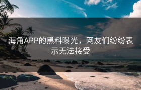 海角APP的黑料曝光，网友们纷纷表示无法接受