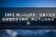 【爆料】糖心vlog突发：当事人在深夜被曝曾参与真相，热议不止席卷全网