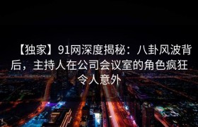 【独家】91网深度揭秘：八卦风波背后，主持人在公司会议室的角色疯狂令人意外