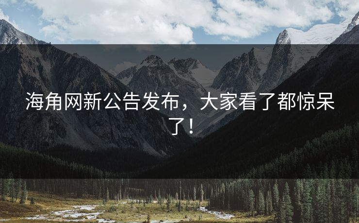 海角网新公告发布，大家看了都惊呆了！