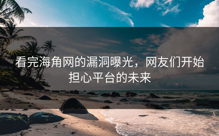 看完海角网的漏洞曝光，网友们开始担心平台的未来