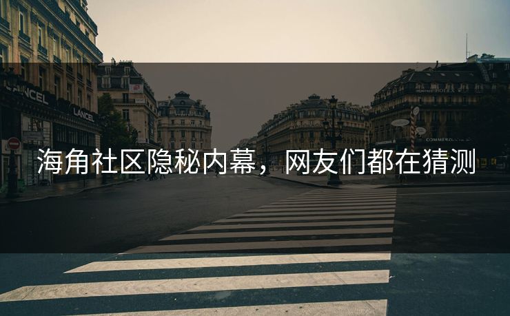 海角社区隐秘内幕，网友们都在猜测
