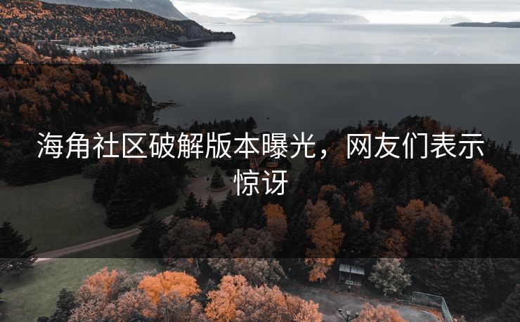 海角社区破解版本曝光，网友们表示惊讶