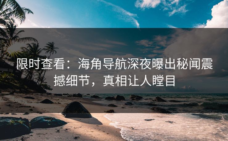 限时查看：海角导航深夜曝出秘闻震撼细节，真相让人瞠目